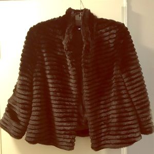 Black faux fur winter jacket
